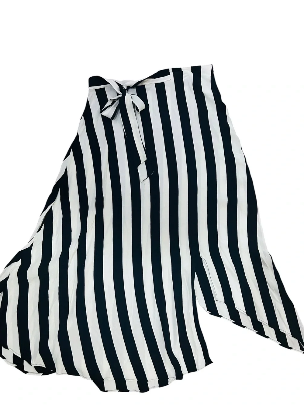 MNG Mango French style Striped Midi Skirt Black White old money timeless